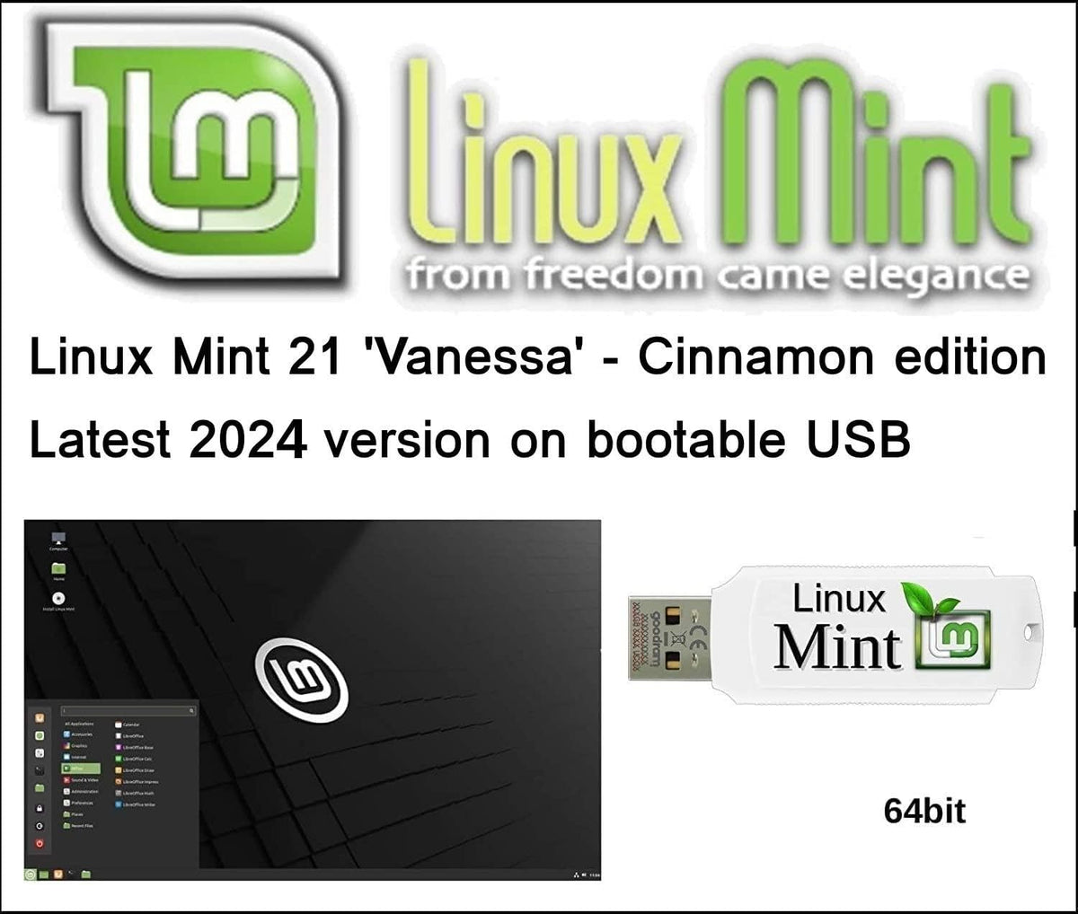 Linux Mint 21 Cinnamon 64bit USB A19266