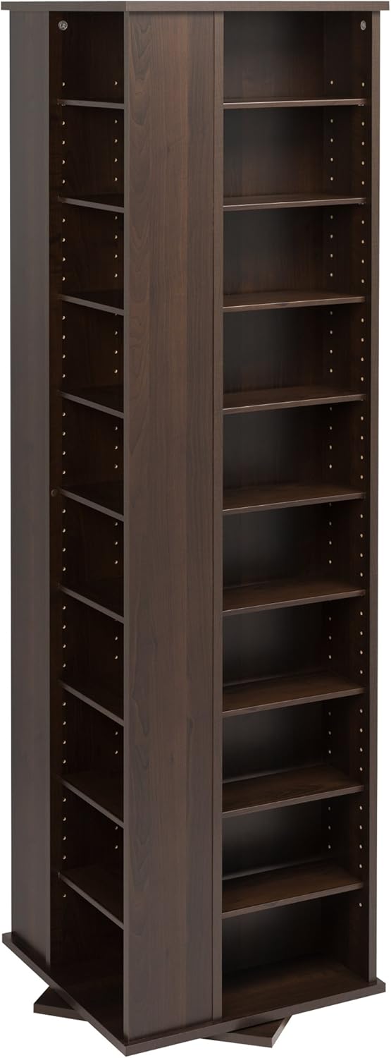 Espresso Four-Sided Spinning Tower Storage Cabinet S86228