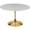 Gold Base Faux Marble Top Dining Table G330