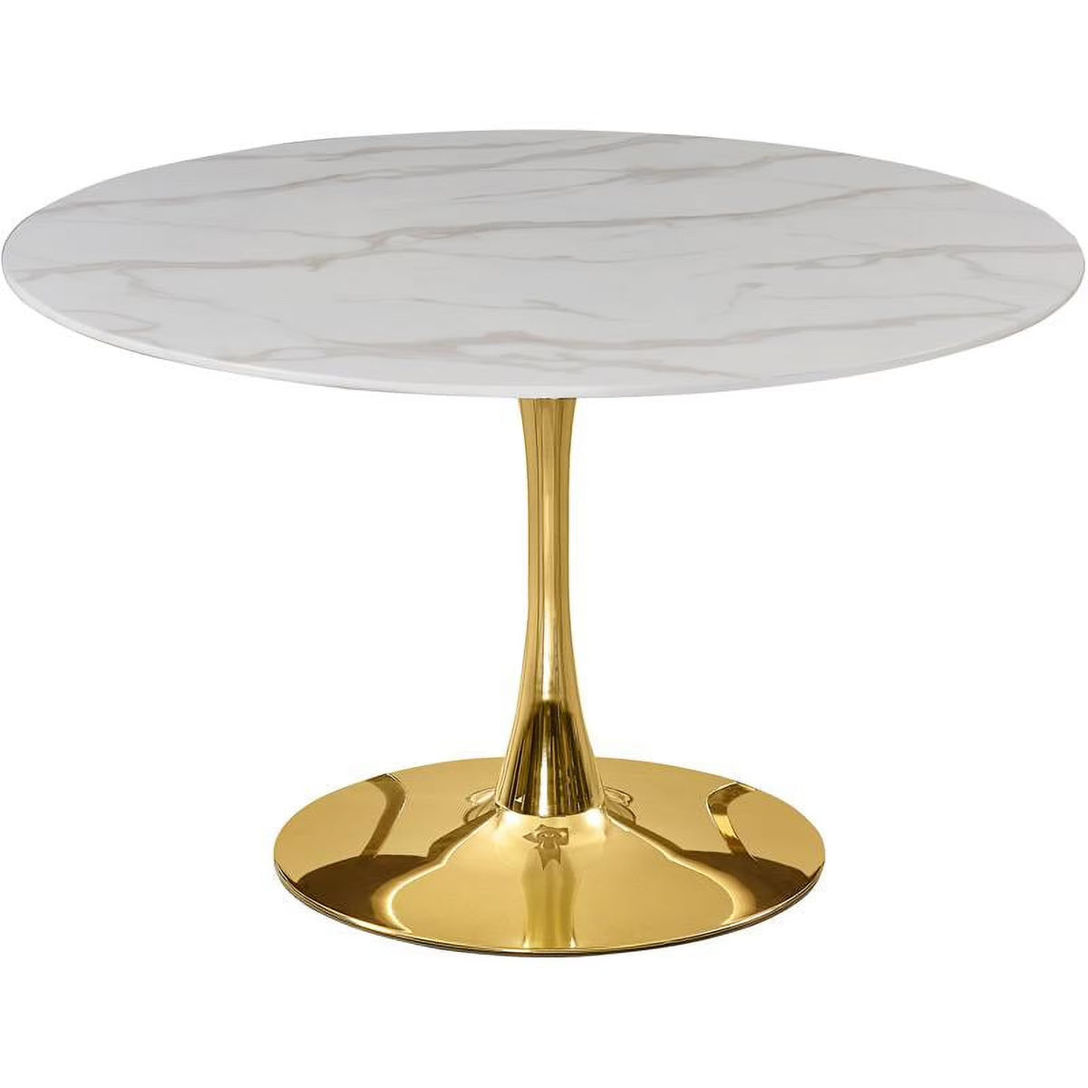 Gold Base Faux Marble Top Dining Table G330