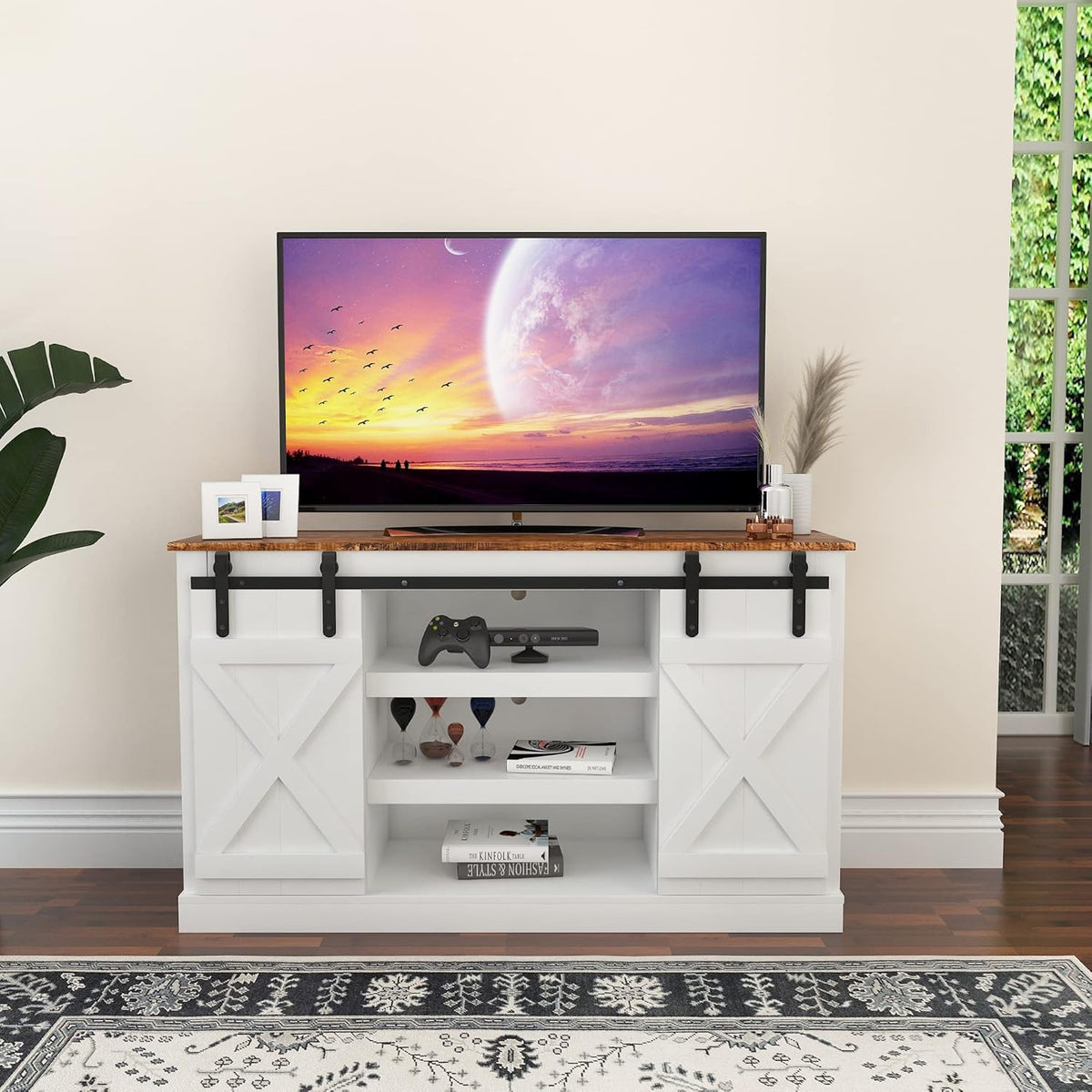 Warm White Wood TV Stand C73015