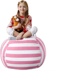 Medium Canvas Stripes Pink/White Beanbag Cover H1350