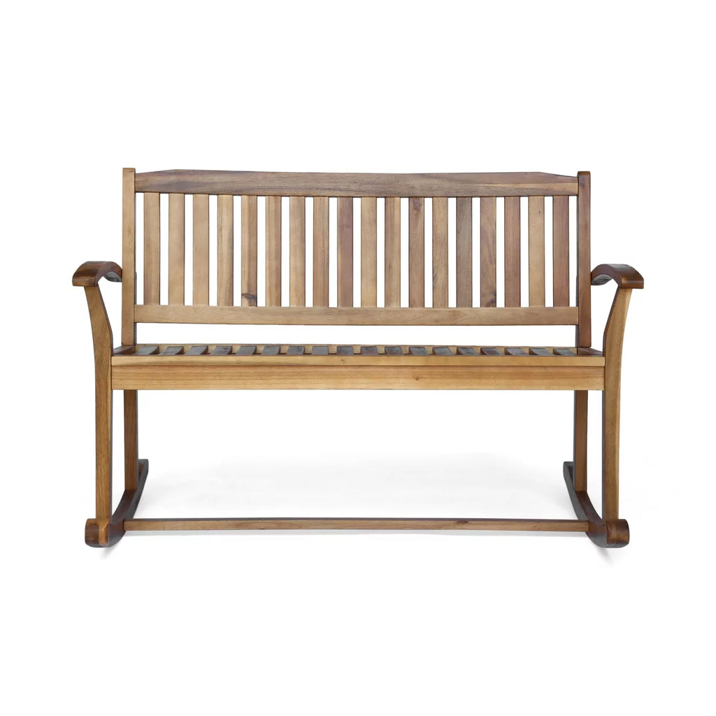 Acacia Wood Rocking Loveseat L5972