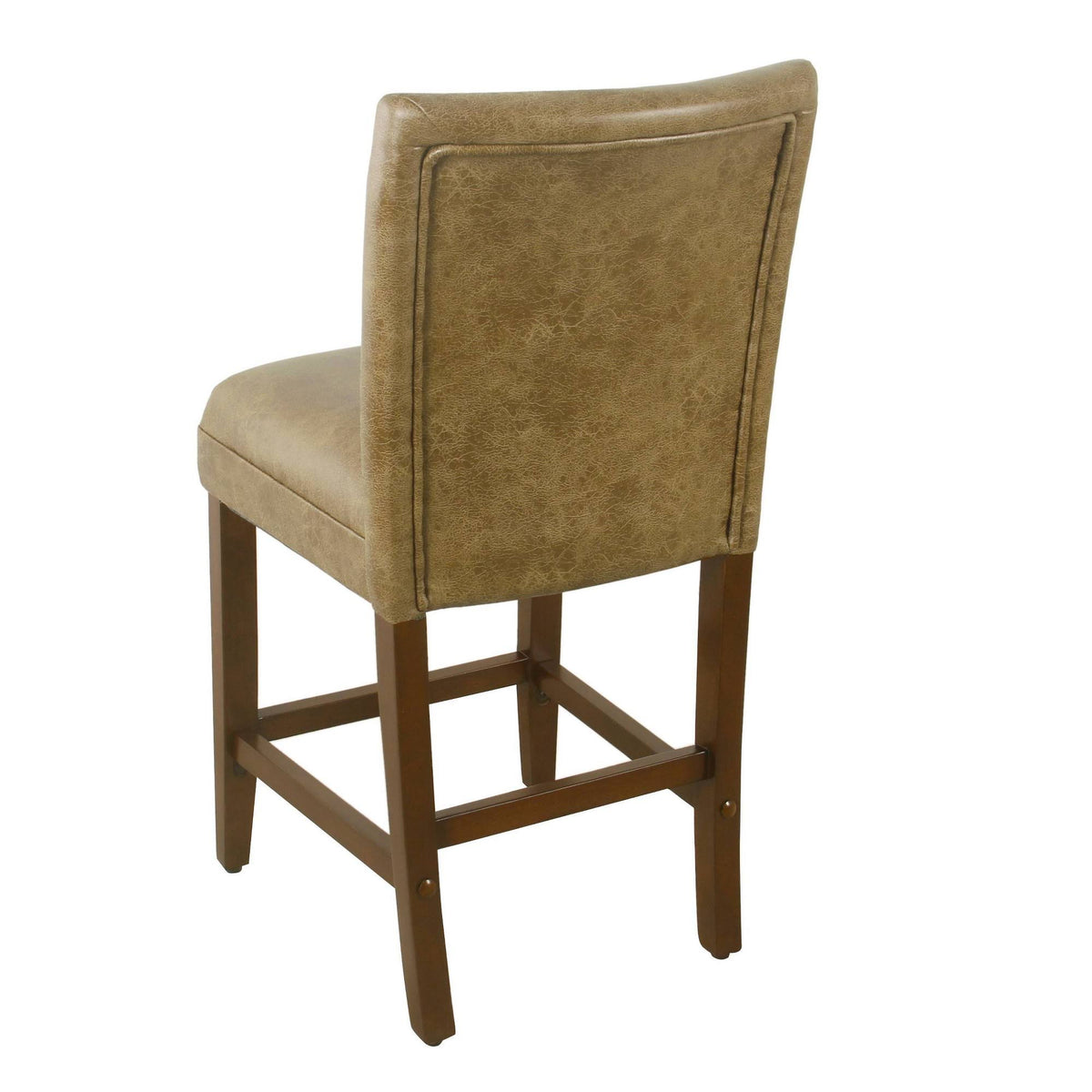Distressed Brown Faux Leather Barstool K727