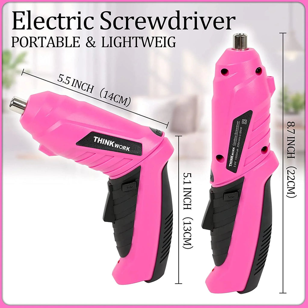 122-Piece Pink Tool Kit with 3.6V Electric Screwdriver B5950