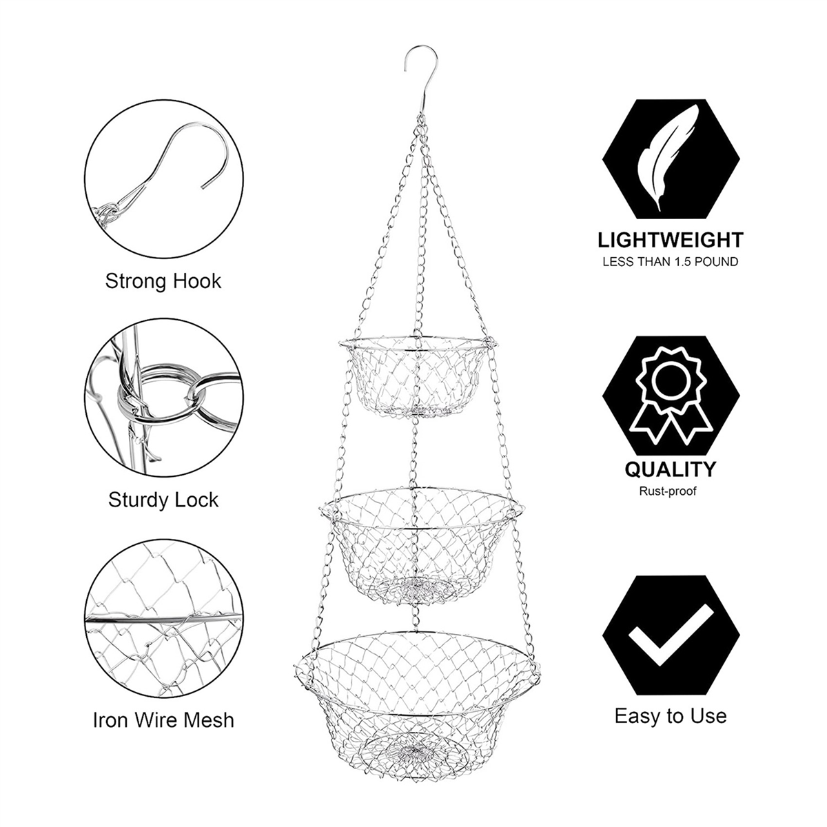 3 Tier Hanging Fruit Basket G367620