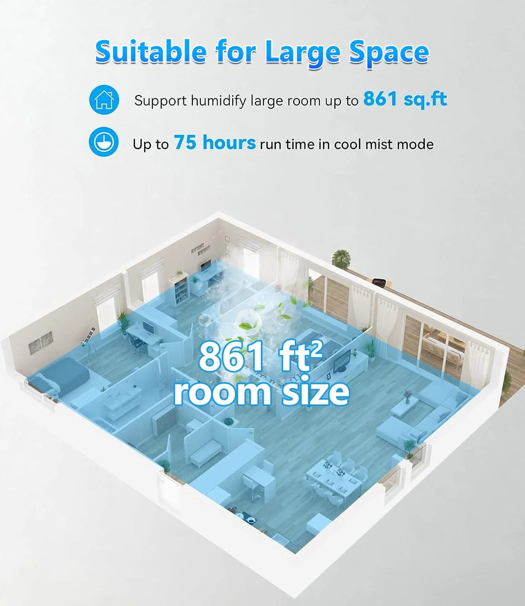 Warm and Cool Mist Top Fill Ultrasonic Humidifier with Remote M4194