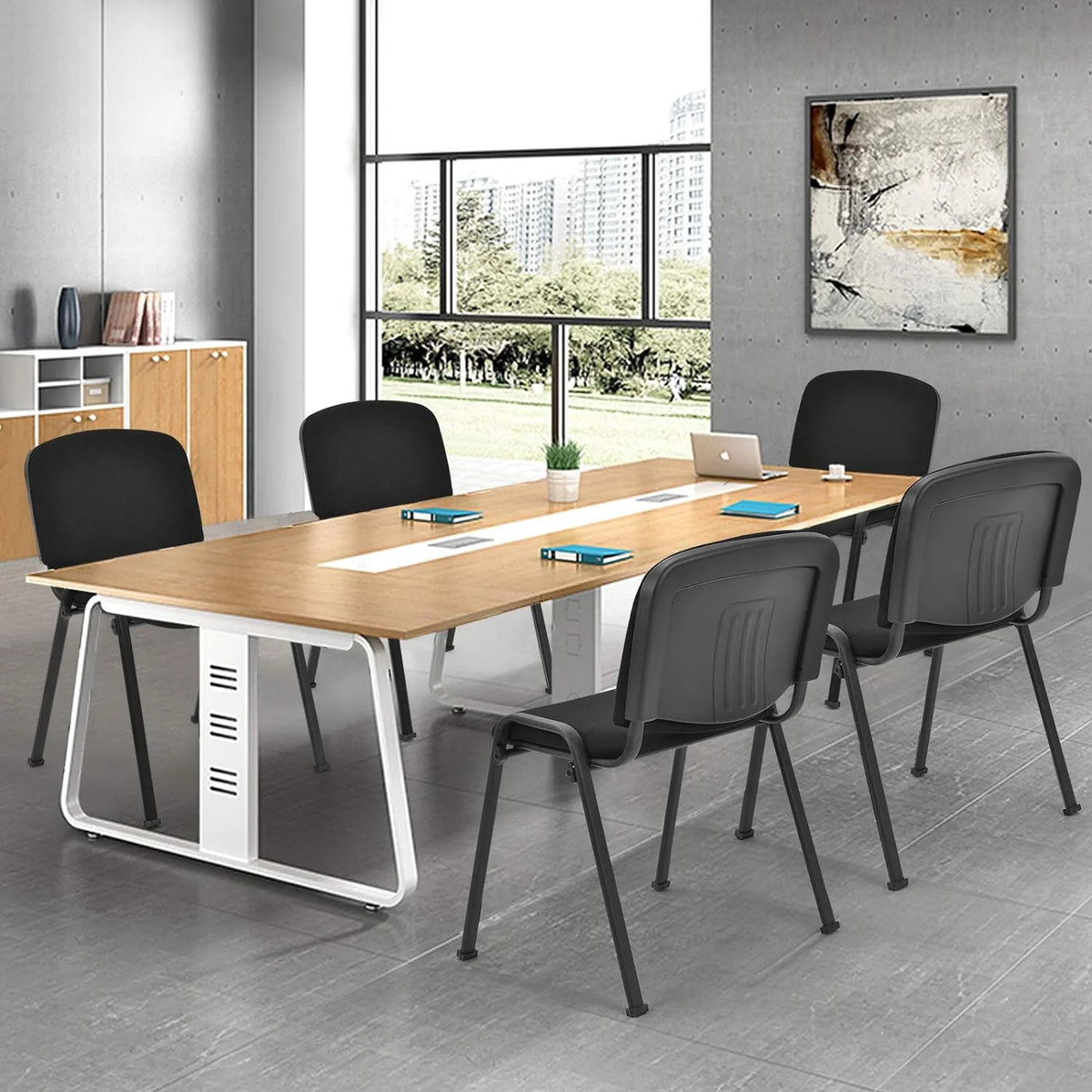 5 PCS Ergonomic Stackable Office Chairs Set D68345