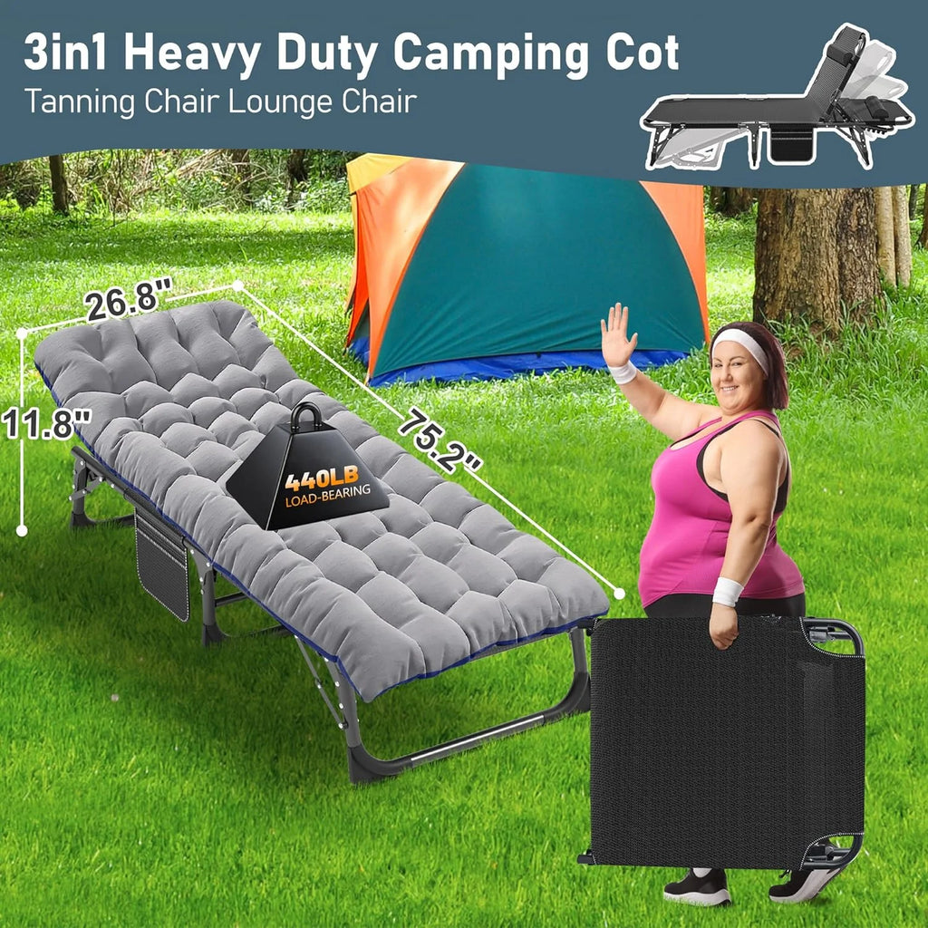 Folding Camping Cot with Pillow W23518