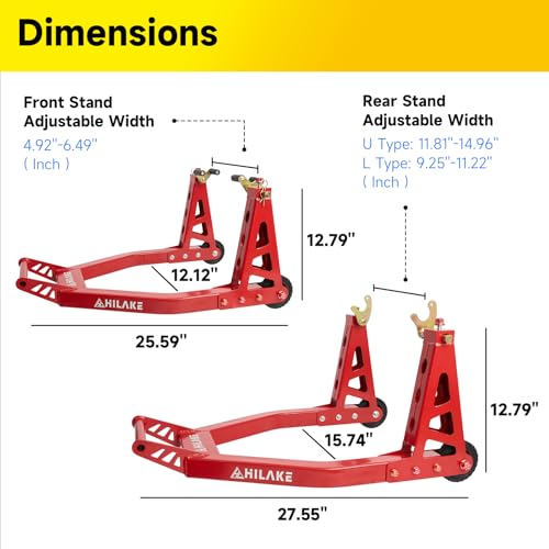 Aluminum Front and Rear Motorcycle Stands 880lbs Heavy Duty O401