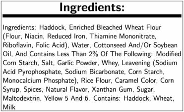 Tavern Battered Haddock Fillet, 2 to 3 Ounce D59969