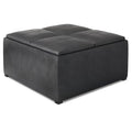 35 inch Square Storage Ottoman Faux Leather V406
