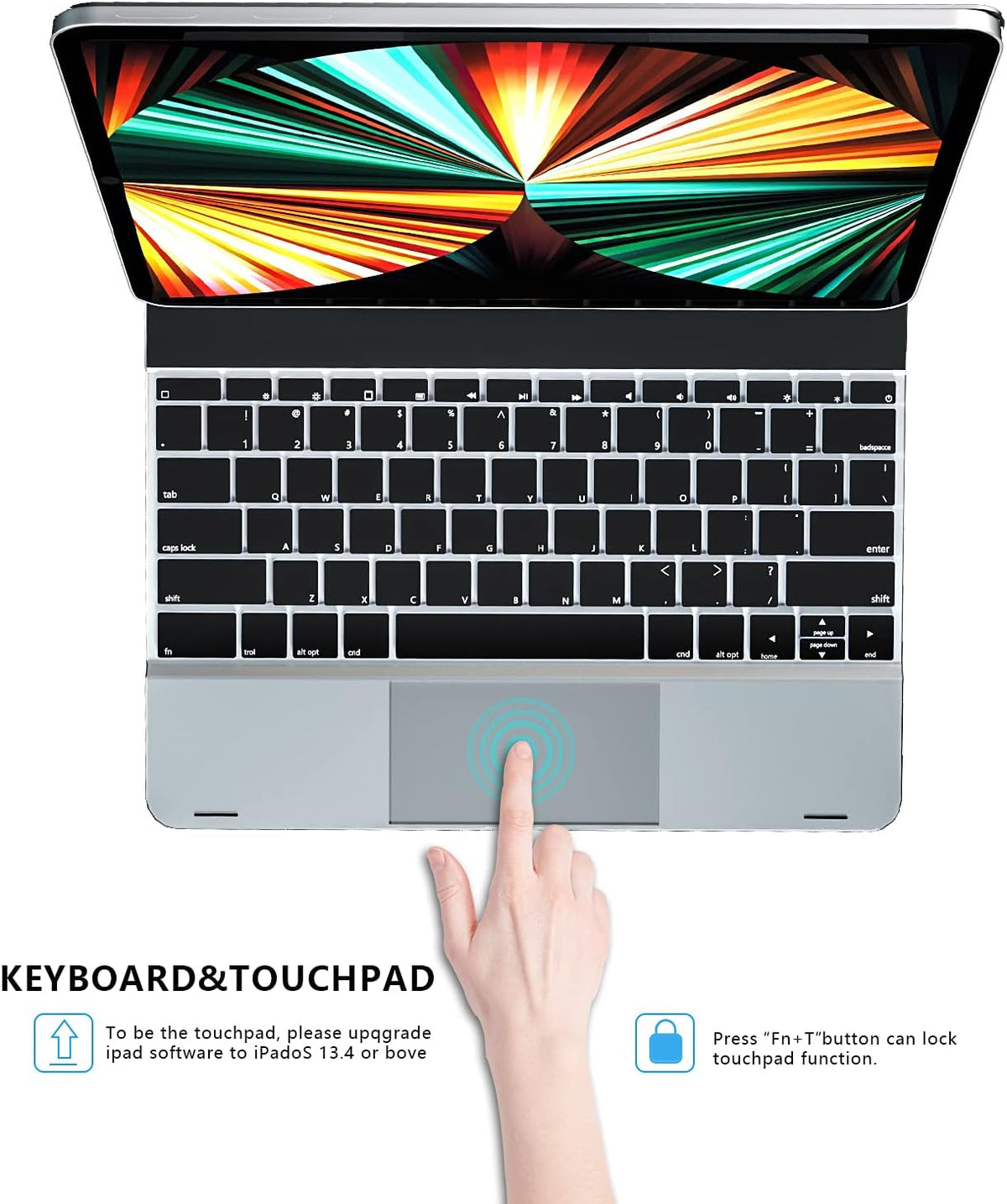 Magnetic Backlit Keyboard Case with Touchpad F8649