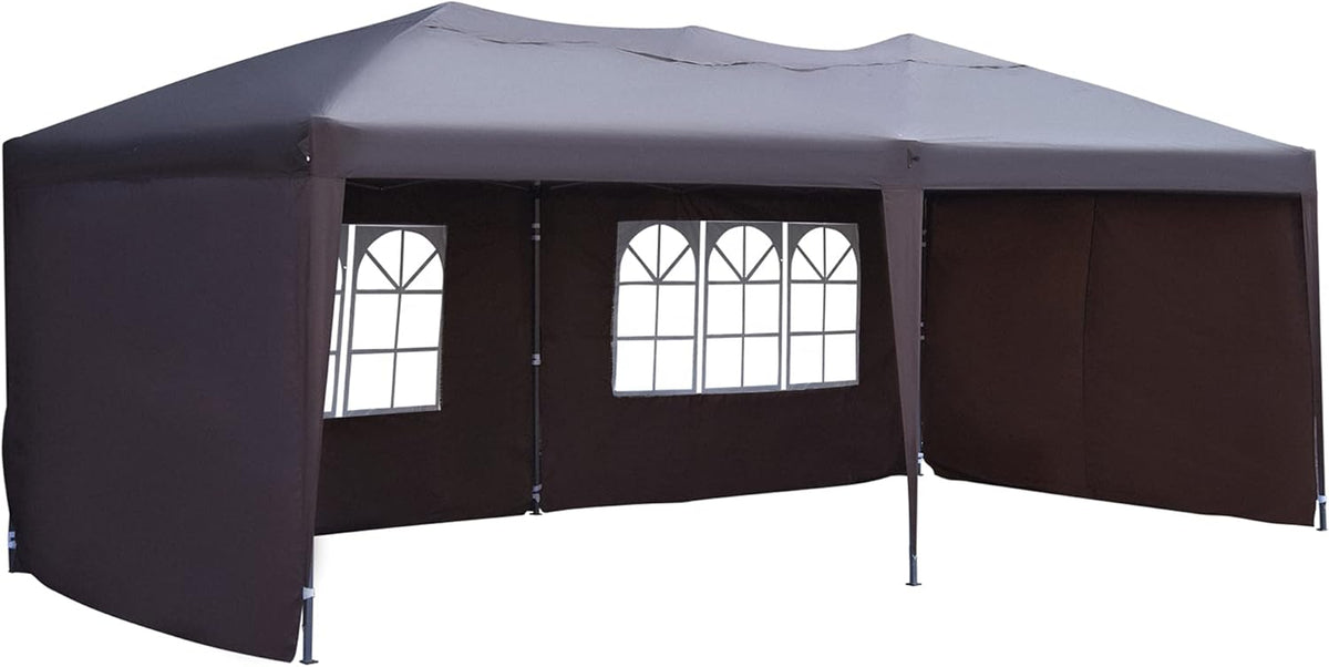 10' x 20' Pop Up Canopy Tent with 4 Removable Sidewalls and Carry Bag, White G969508