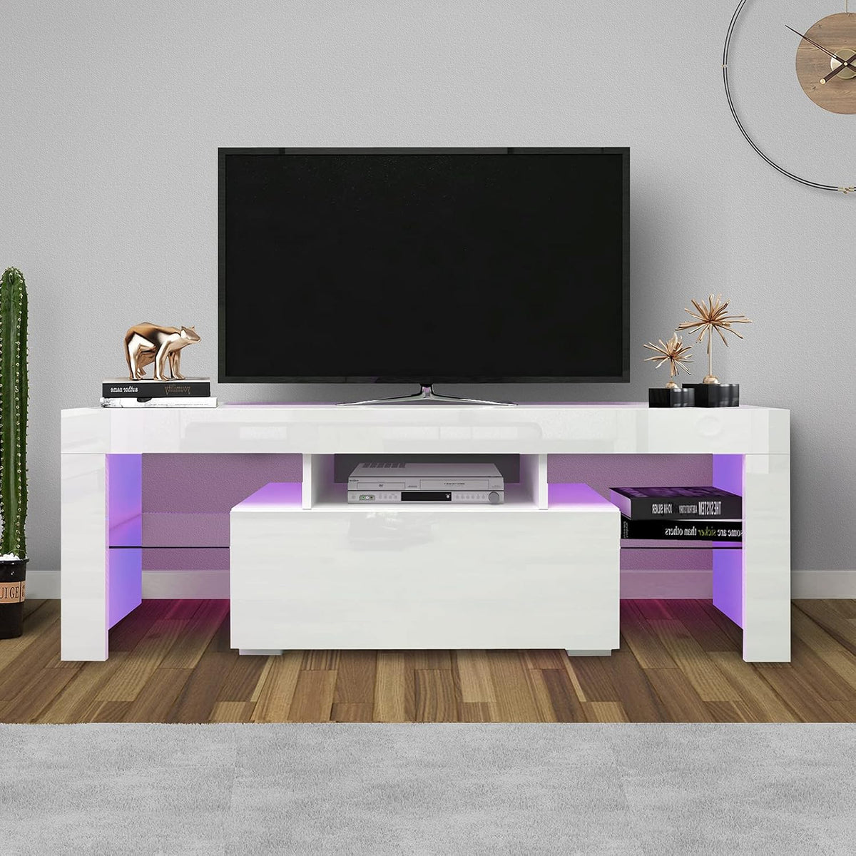 Warm White Wood TV Stand C73015