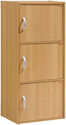 3 Shelf 3 Door Bookcase in Beech W471