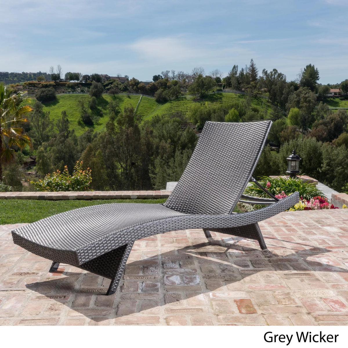 Grey Outdoor Wicker Lounge H306