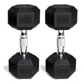 50 lb Rubber Hex Dumbbell Weight Set D95338