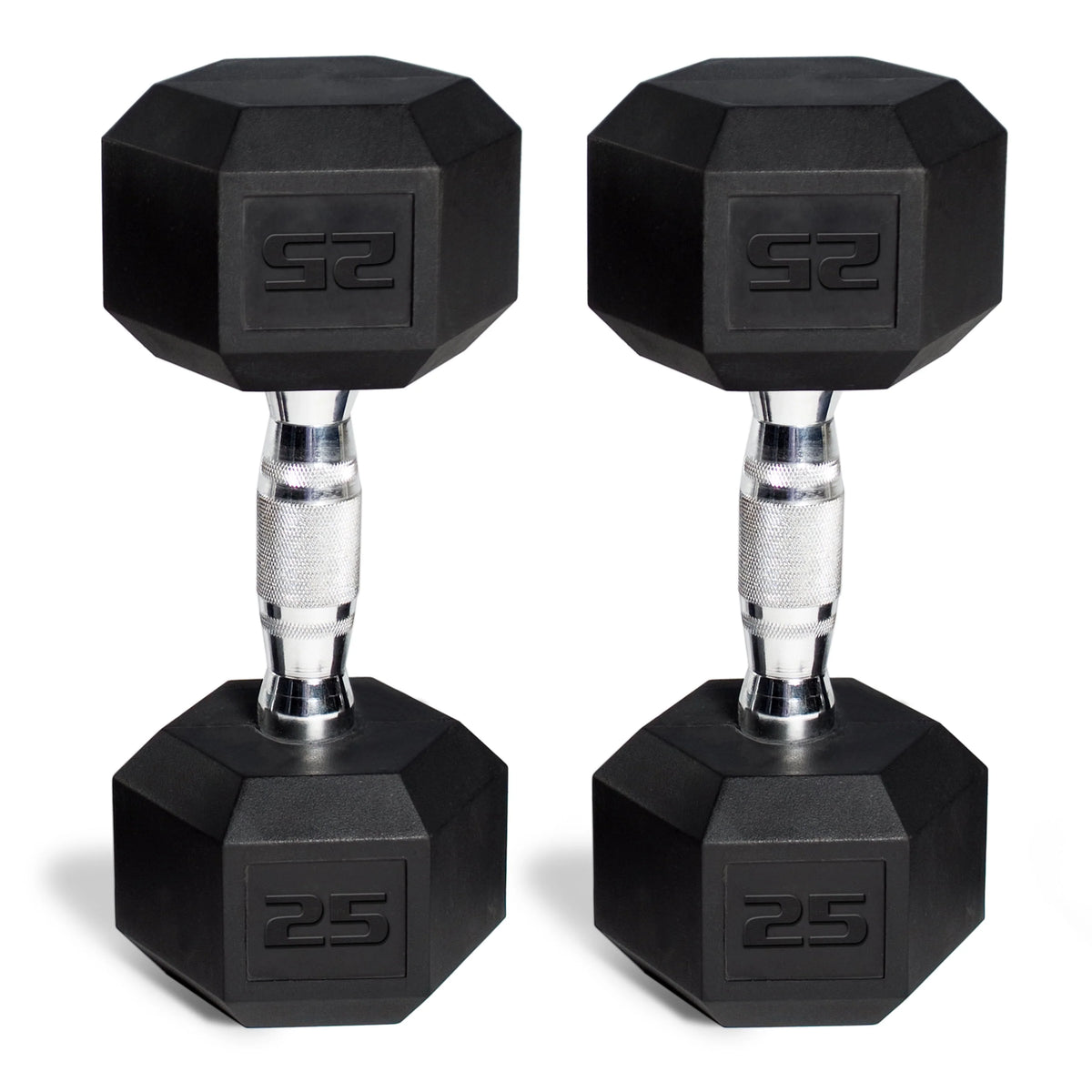 50 lb Rubber Hex Dumbbell Weight Set D95338