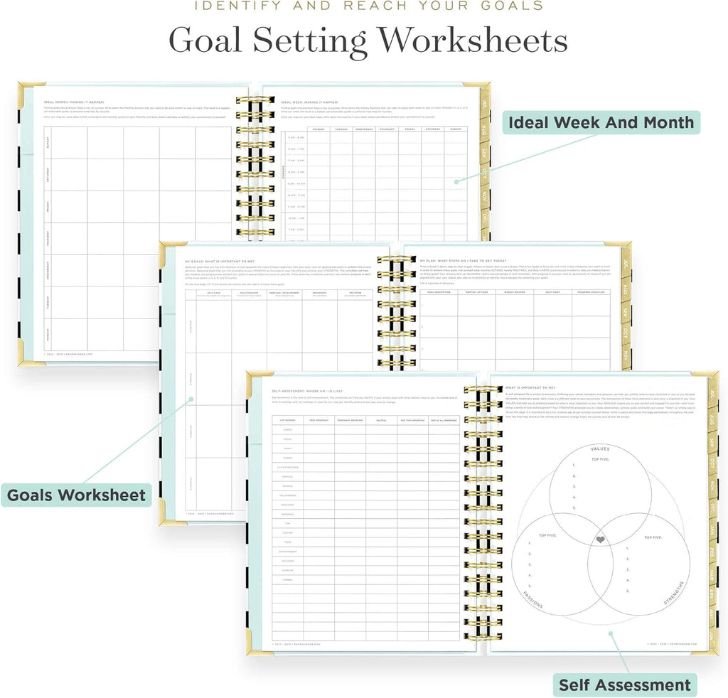 Black Stripe Spiral Bound Daily Planner Y788