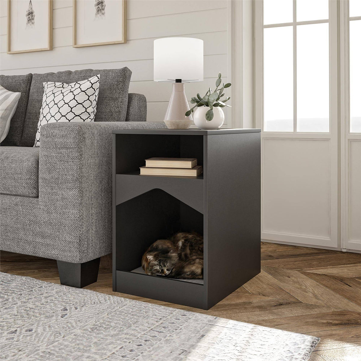 Black Cat House End Table W9881