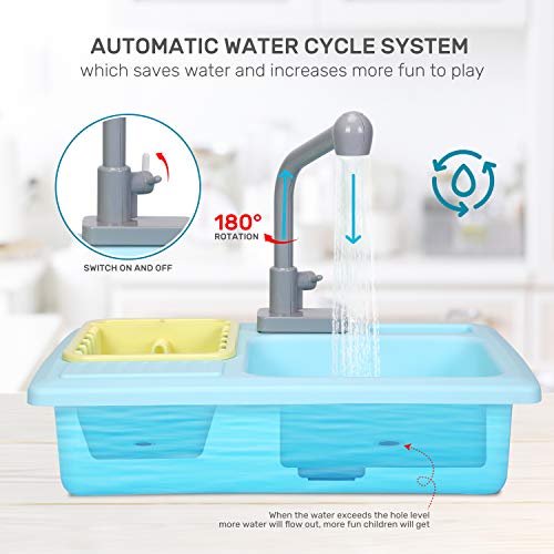 Pretend Play Kitchen Sink Toys with Cooking Stove Pot and Pan Z16239