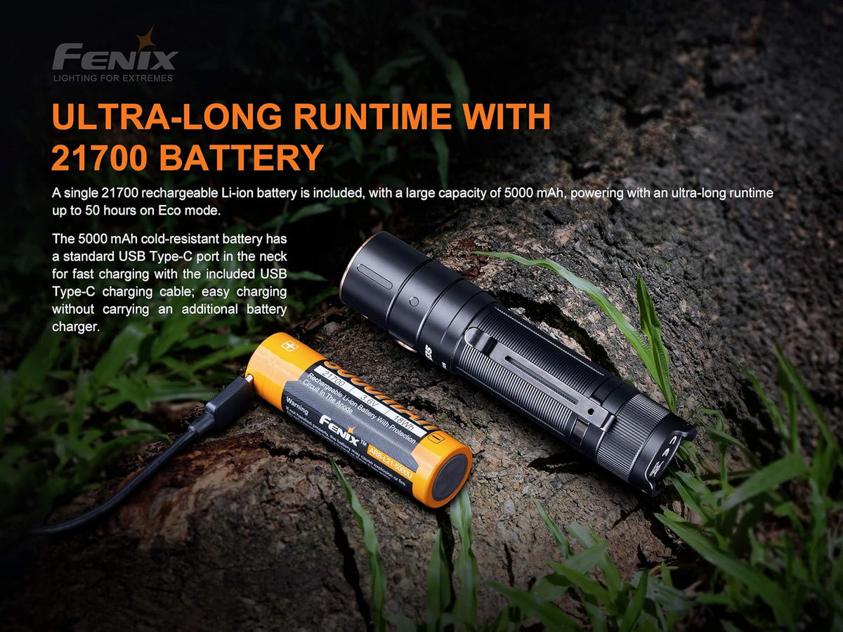 3000 Lumen USB-C Rechargeable Flashlight with 2X 5000mAh Battery Case Q676