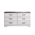 Washed White 6 Drawer Wood Dresser G36207