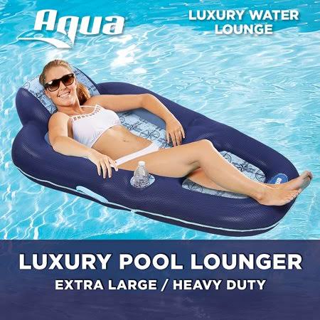 X-Large Inflatable Pool Float with Headrest, Backrest & Footrest T165479