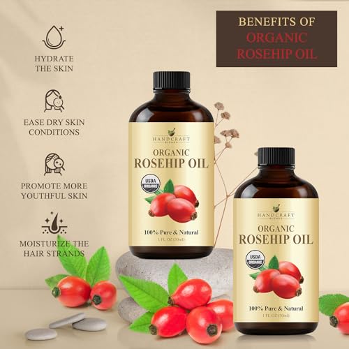 Organic Rosehip Oil - 4 Fl Oz - 100% Pure Carrier Oil S43391