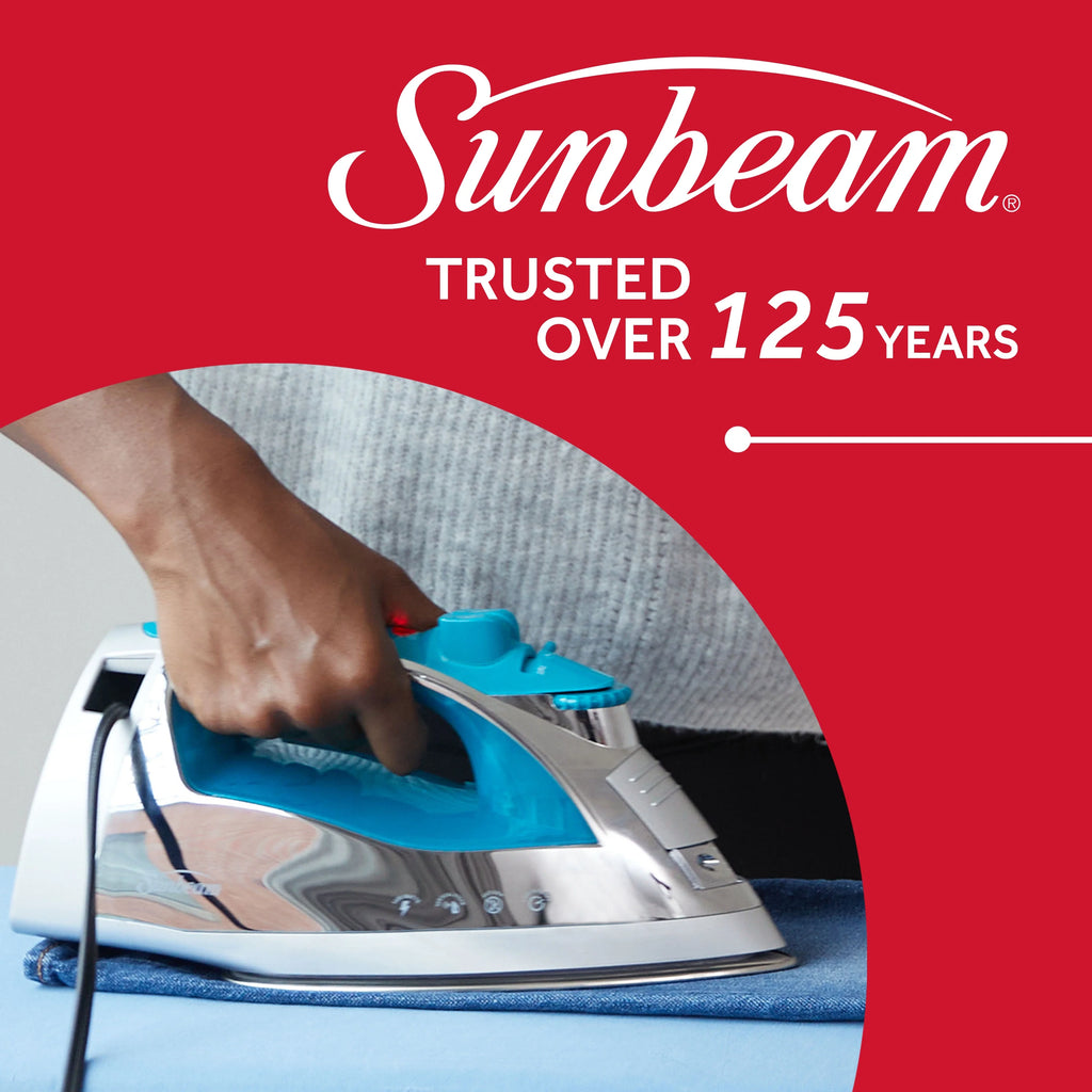 Chrome and Teal Finish Steam Iron with Retractable Cord B9310
