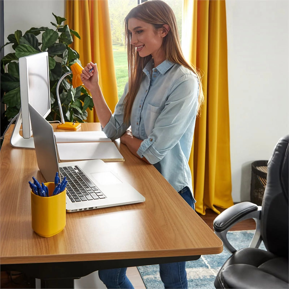 Standing Desk and Mesh Office Chair J885
