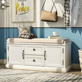 White Cabinet Storage Bench Y9519