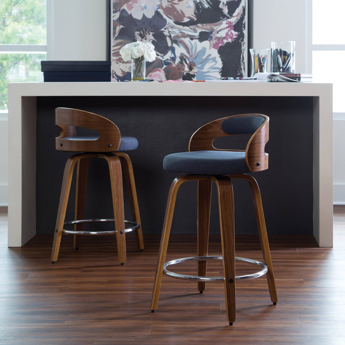 Beige Bentwood Swivel Stool P791744
