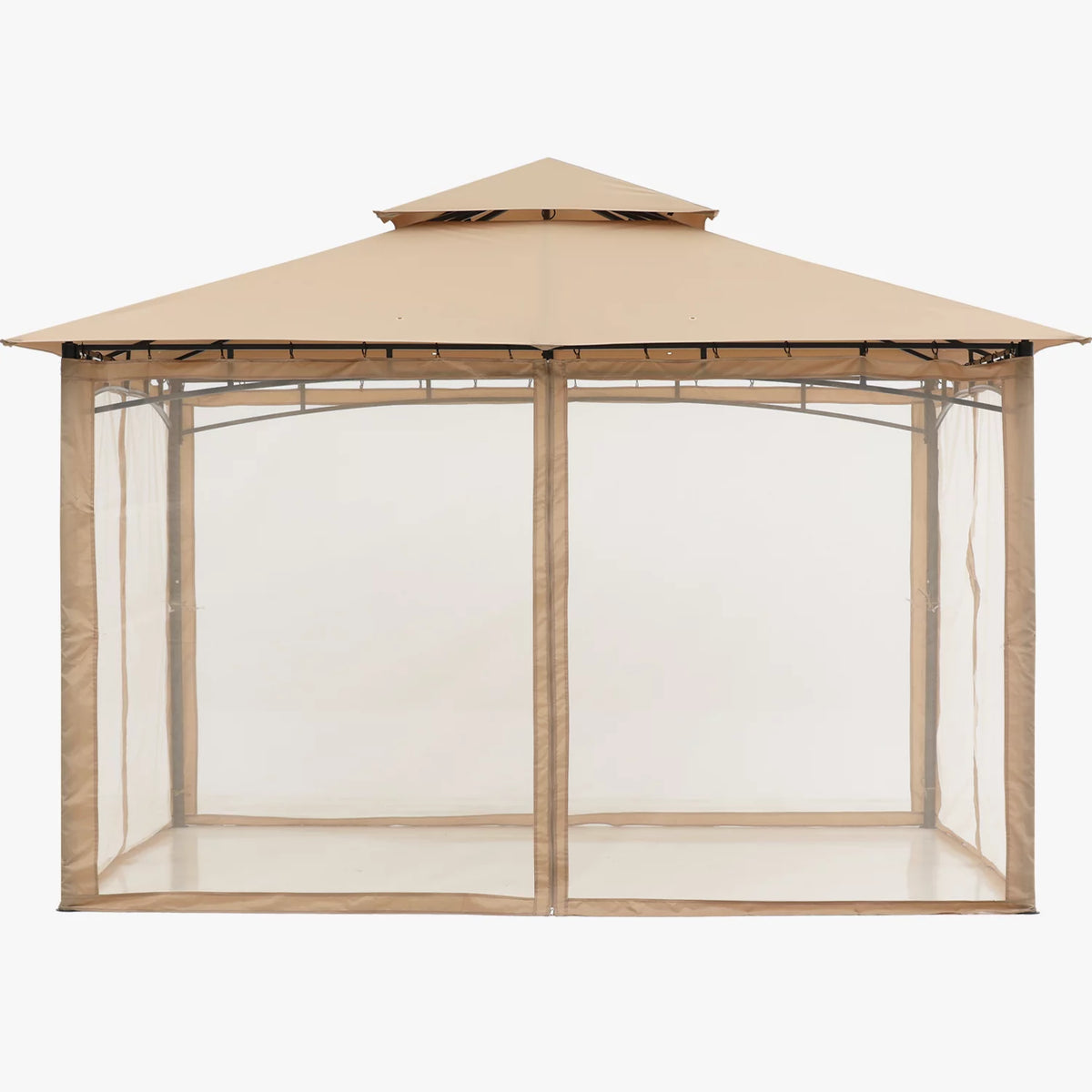 11'x11' Khaki Patio Gazebo with Mosquito Netting R82369