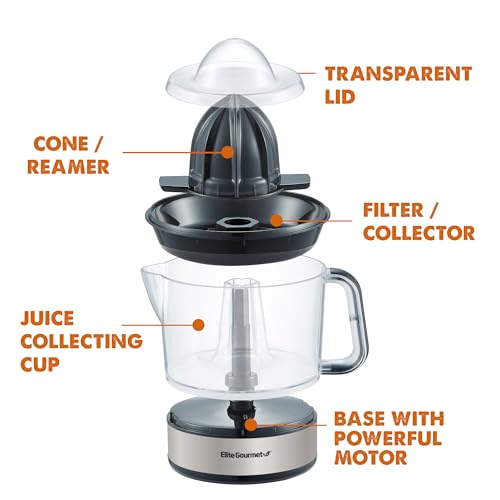 BPA-Free Electric Citrus Juicer 24oz Black/Stainless Steel B71532