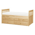 Natural Pine Wood Twin Trundle Bed F314532