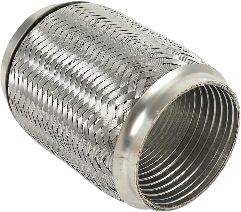 2PCS Stainless Steel Exhaust Flex Pipe Double Braid 3.5" x 6" Long Heavy Duty R86728