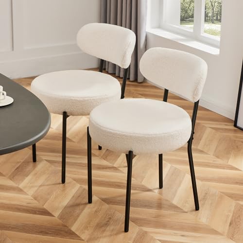 Boucle Upholstered Dining Chairs Set of 2 Grey M502003