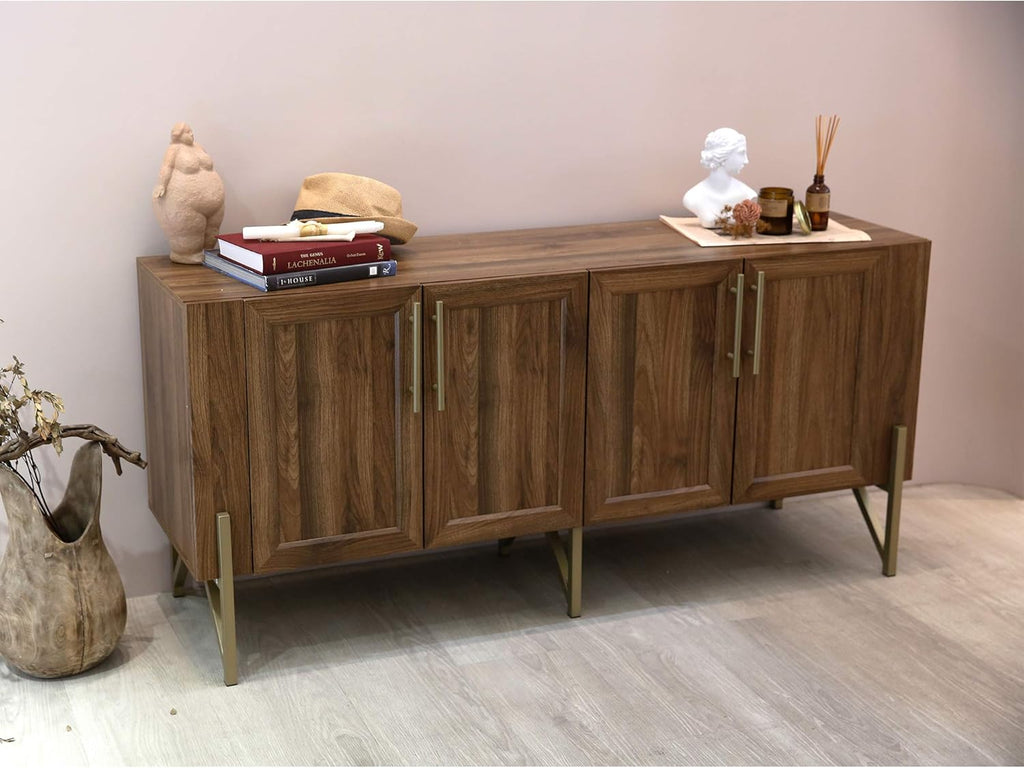 Walnut Mid Century TV Stand Media Console J11799