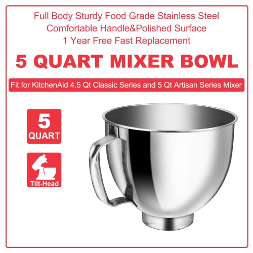 5 Quart 304 Stainless Steel Bowl with Handle H605390