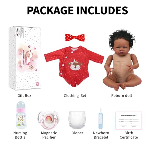 20 Inch African American Realistic Newborn Girl Doll E459