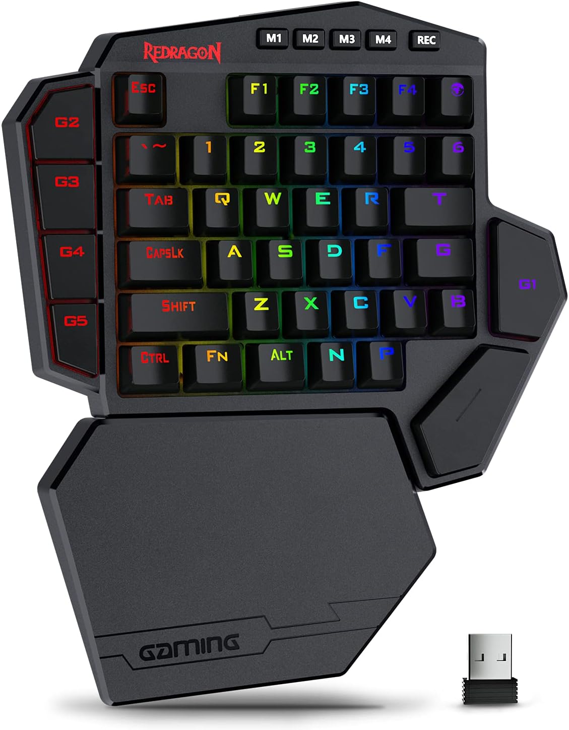 Wireless One-Handed Mechanical Keyboard 42 Keys RGB Gaming Keypad Brown Switch E21891