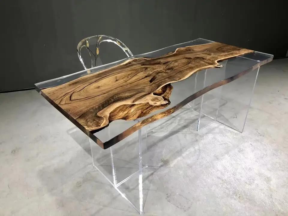 Live Edge Resin Dining Table (16.5" Tall, 48 x 24 Inches) U333831