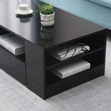 Black Tea Table with 2 Drawers O9807