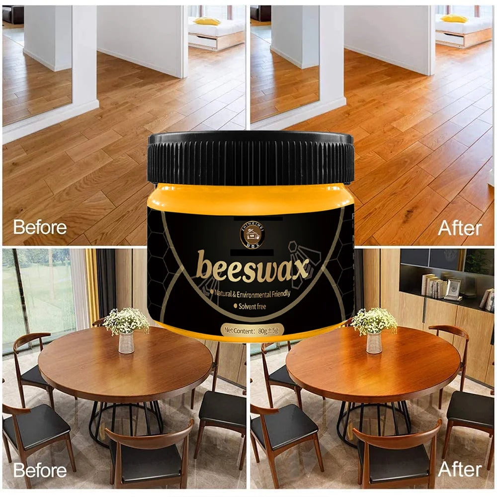 2Pcs Natural Beeswax Wood Furniture Cleaner and Polish H61572