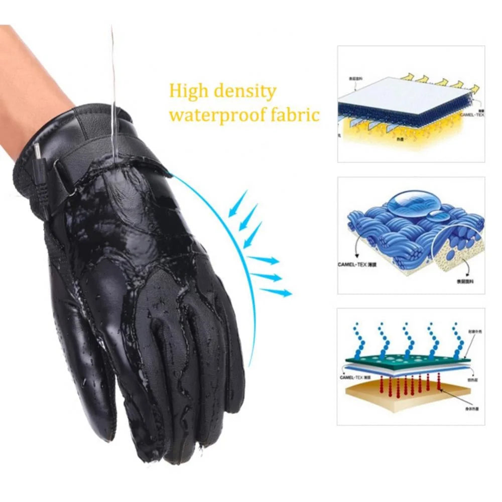 USB 3 Mode Heated Thermal Waterproof Touchscreen Gloves T675