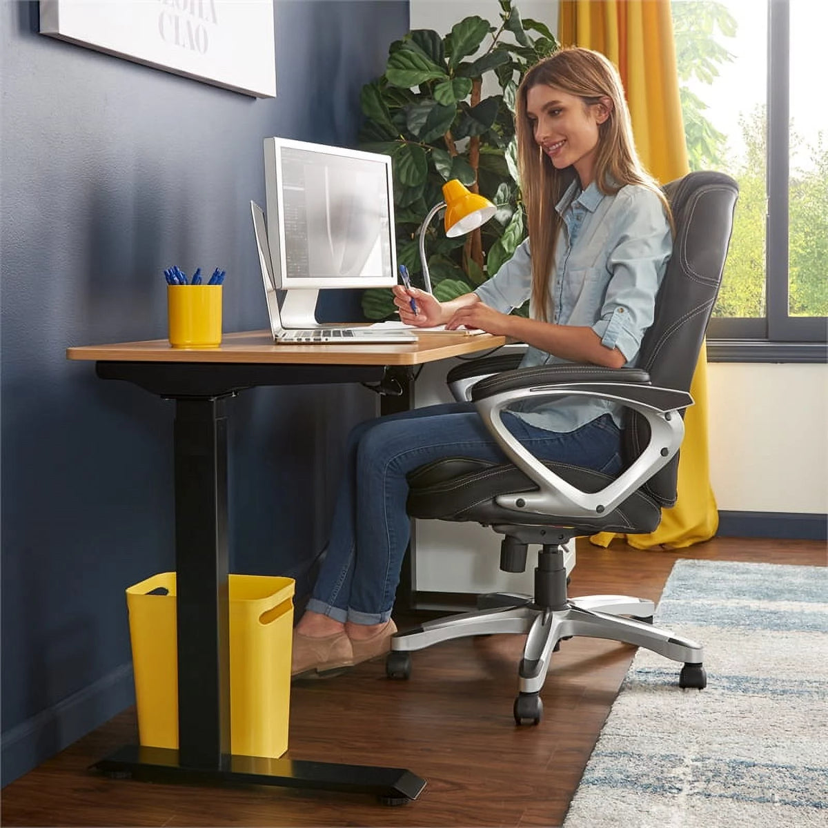 Standing Desk and Mesh Office Chair J885