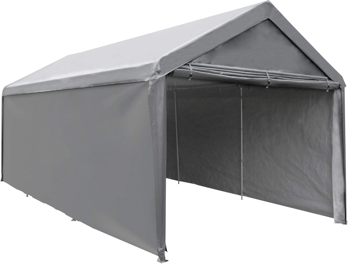 10 x 20 ft Heavy Duty Carport with Removable Sidewalls & Doors E592