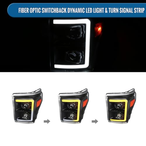 Black Dual Projector Headlights Assembly Pair E265416
